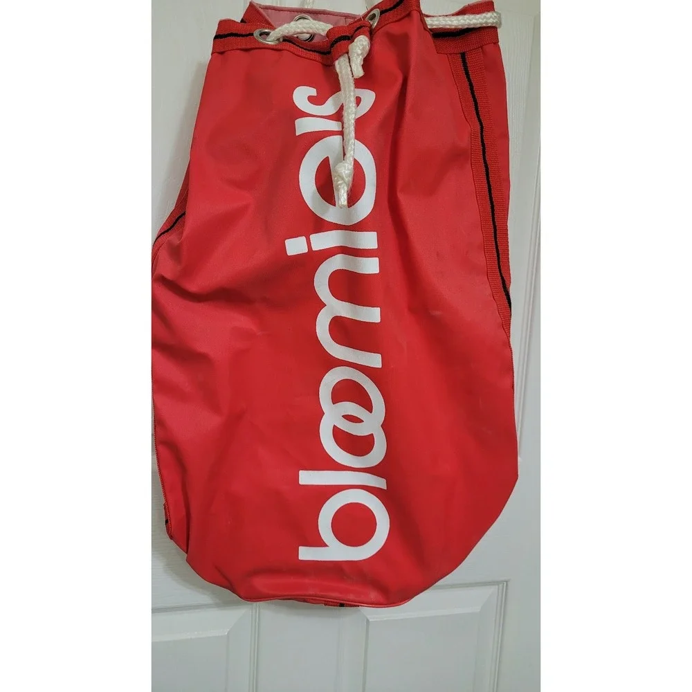 Vintage BLOOMIE'S Bloomingdales Red Duffle Carry Drawstring‎ Laundry Bag